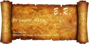 Brieger Rita névjegykártya