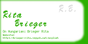 rita brieger business card